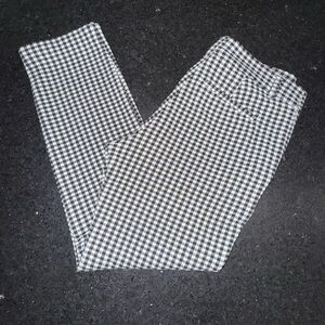 UEC EXPRESS COLUMNIST ANKLE MID RISE STRETCH black and white gingham check SZ 6